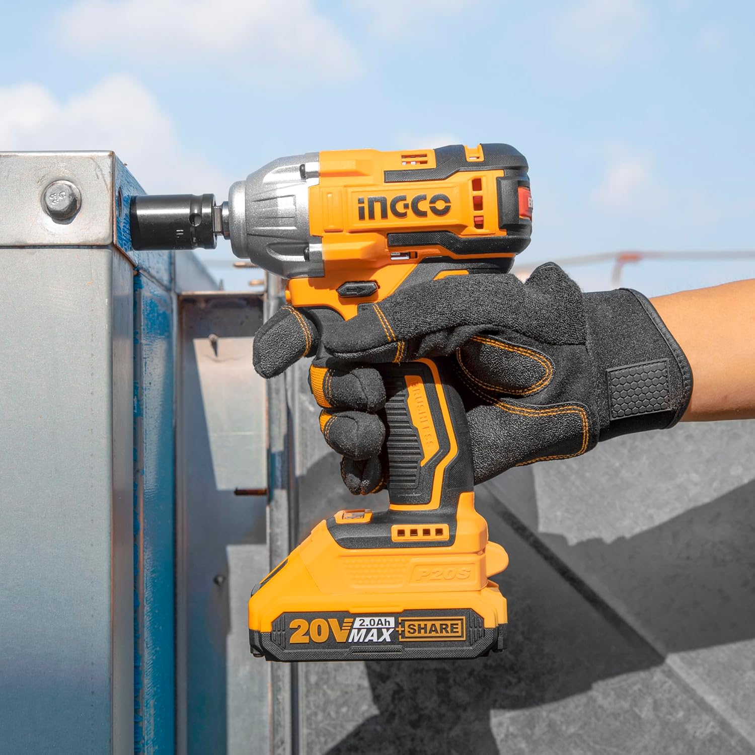INGCO 20V Brushless Cordless Impact Wrench Kit – 1/2", 300Nm, 2 Batteries – CIWLI20300