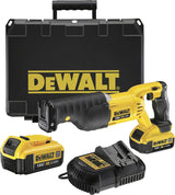 DEWALT DCS380M2-GB 18V Premium Reciprocating Saw – 2 x 4.0Ah Batteries, Charger & Kitbox, Yellow/Black, 3 Year Warranty