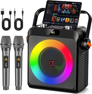 JYX Karaoke Machine with 2 Wireless Microphones