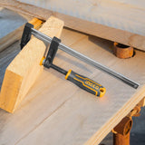 &nbsp;INGCO 4-Piece F-Clamp Set – 50mm Jaw, 250mm Capacity, with Rubberized Handle – HFCS0425