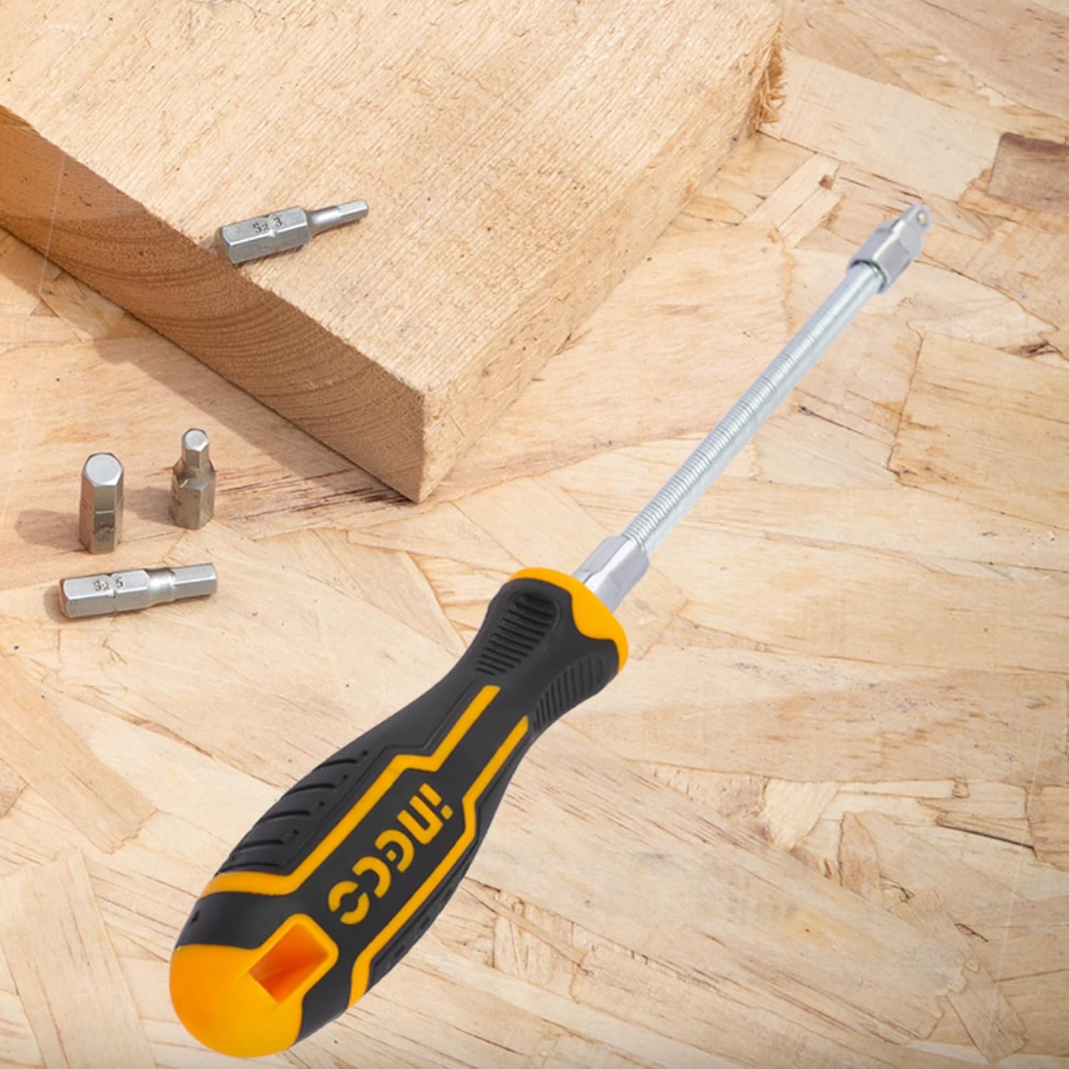 INGCO 12-Piece Flexible Shaft Screwdriver Set – Magnetic, with Extension – AKSDFL1208