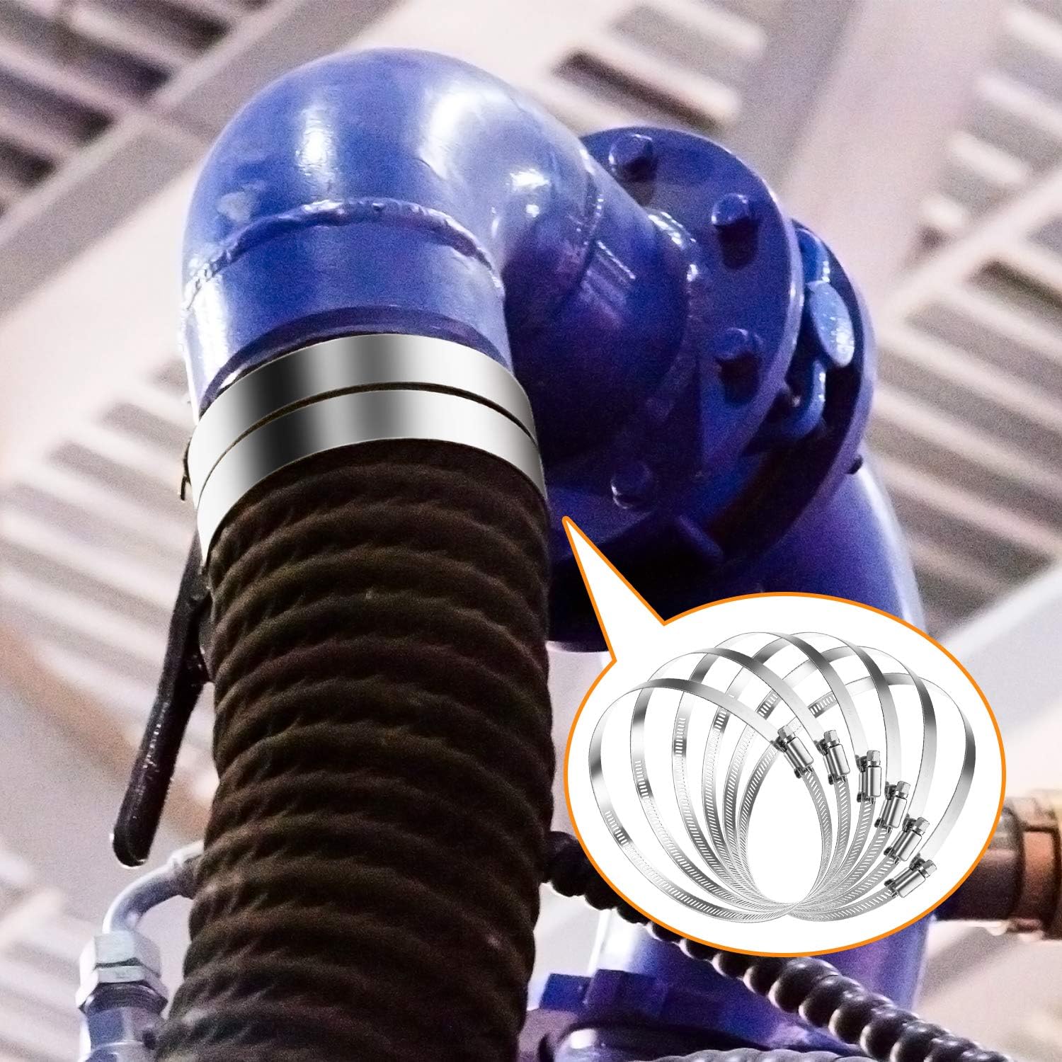 304 Stainless Steel Adjustable Hose Clamp – Worm Gear Drive (59–82mm) | for Automotive, Mechanical & Agriculture