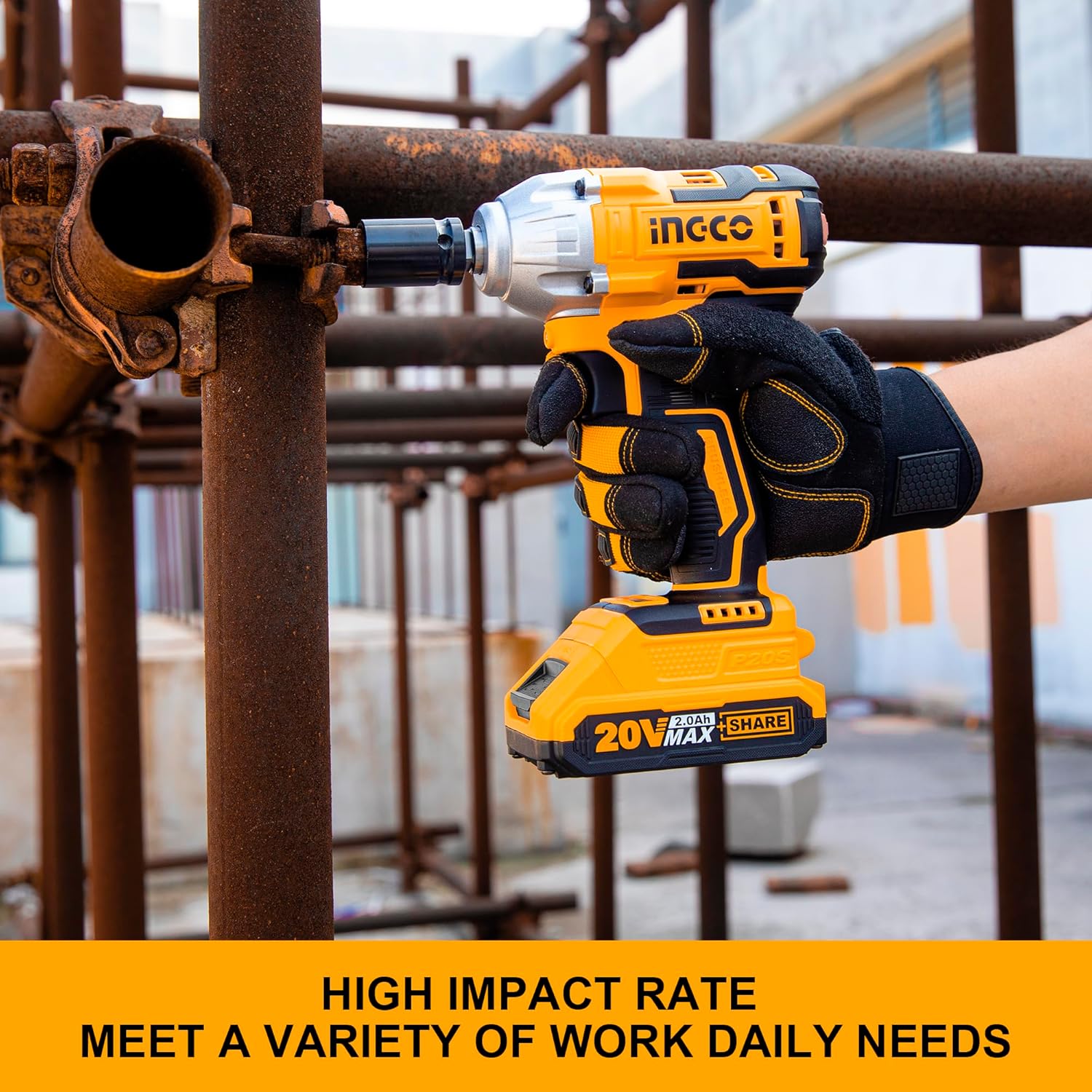 INGCO 20V Brushless Cordless Impact Wrench Kit – 1/2", 300Nm, 2 Batteries – CIWLI20300