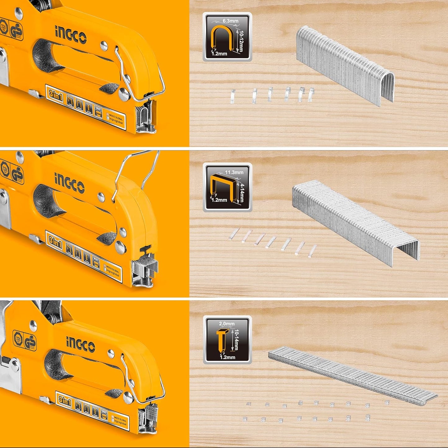 INGCO Heavy Duty Staple Gun Kit with 1000 Staples – HSG1405 (4-14mm)