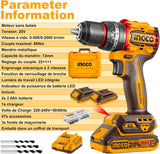 INGCO 20V Compact Brushless Cordless Impact Drill/Driver – 66Nm CIDLI20668