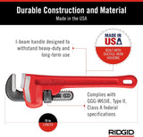 Ridgid 31010 Heavy-Duty Straight Pipe Wrench – 10 Inch (250mm)