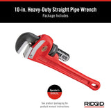 Ridgid 31010 Heavy-Duty Straight Pipe Wrench – 10 Inch (250mm)