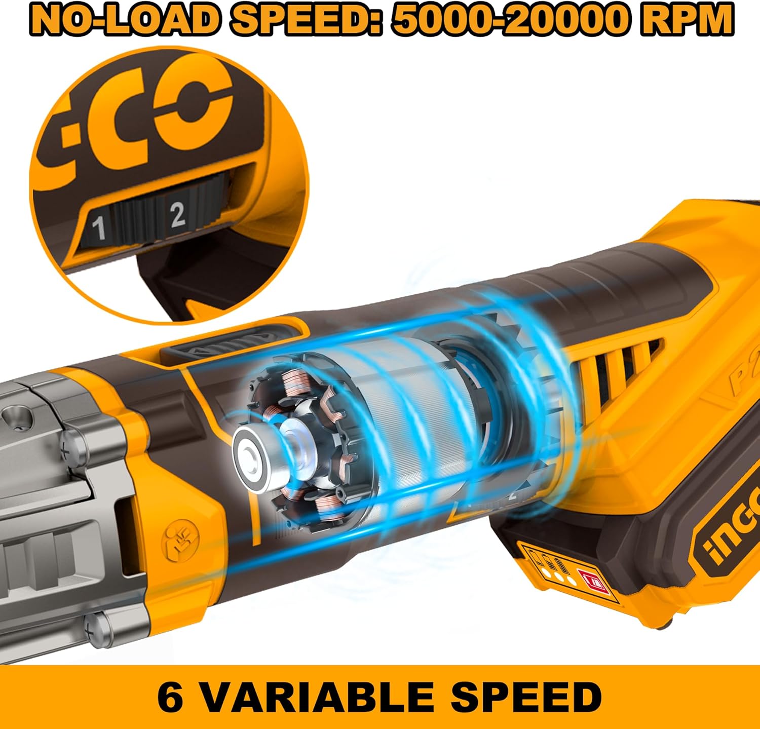 &nbsp;INGCO 20V Cordless Oscillating Multi-Tool Kit – with 8 Accessories for Cutting &amp; Sanding – OMTLI20028