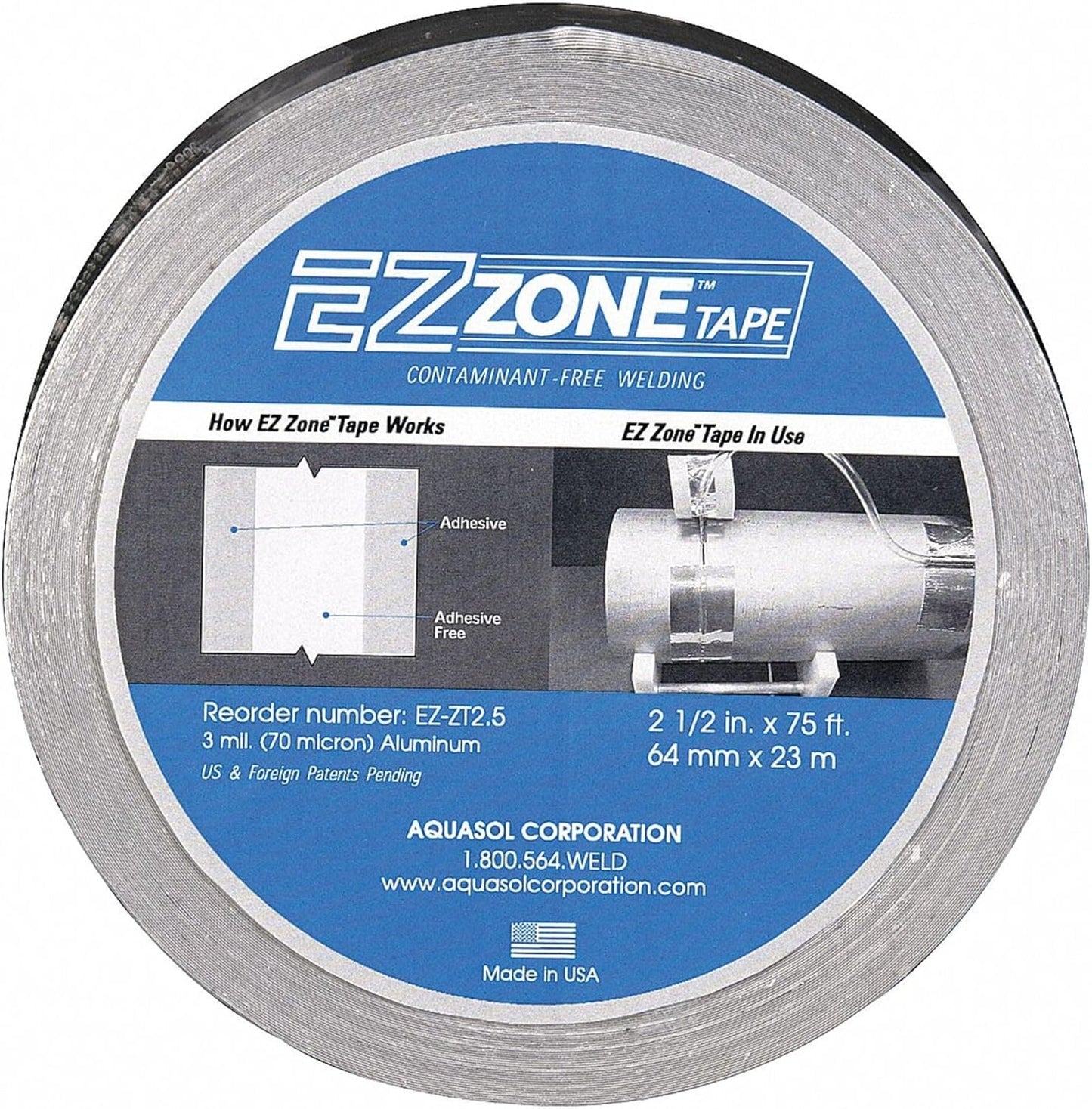 EZ Zone® Aluminum Tape with 2" Free Center Adhesive EZ-ZT 4.0
