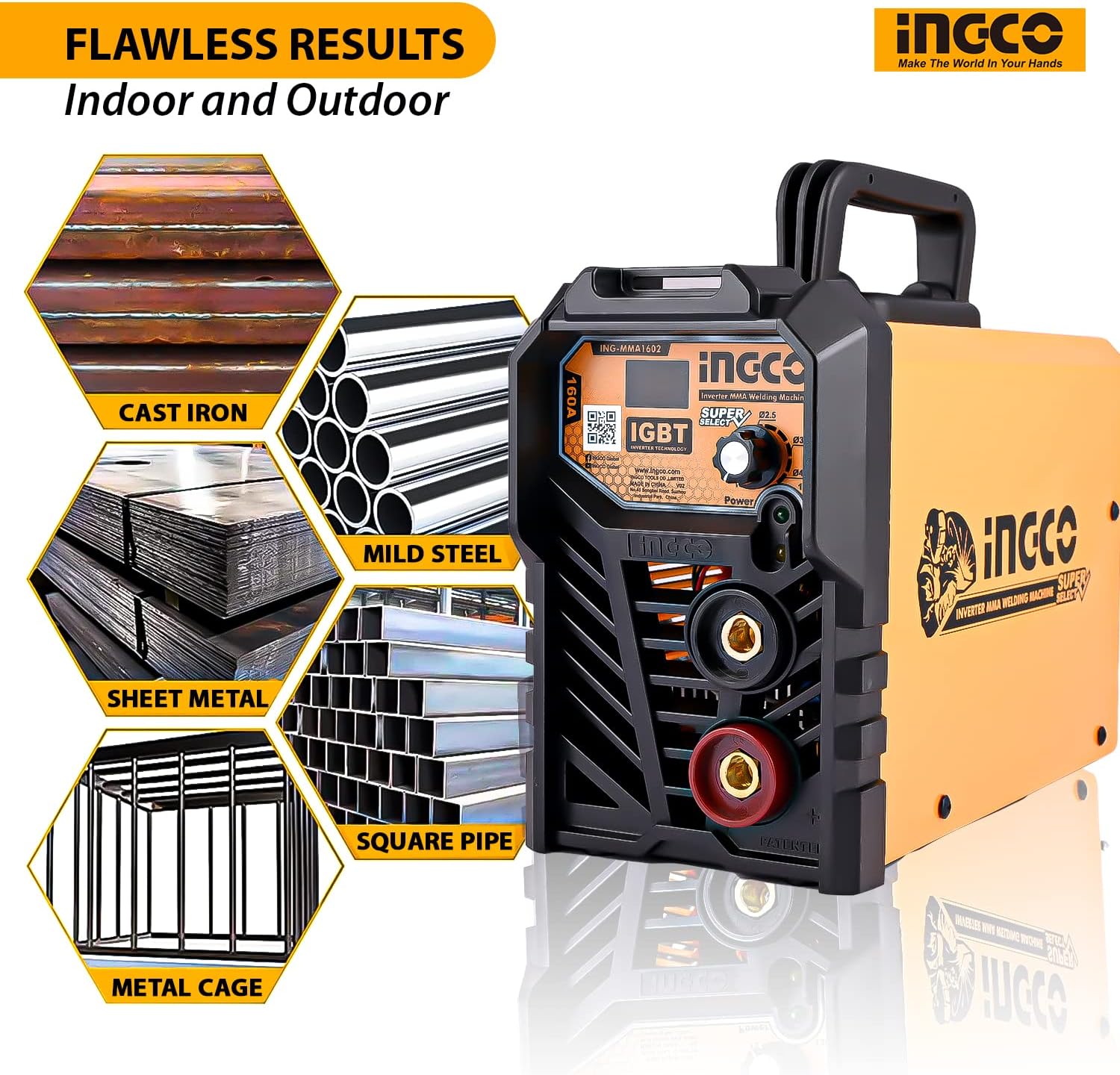 &nbsp;INGCO MMA-1602 Inverter Welding Machine – 160A, Portable ARC Welder