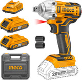 INGCO 20V Brushless Cordless Impact Wrench Kit – 1/2", 300Nm, 2 Batteries – CIWLI20300
