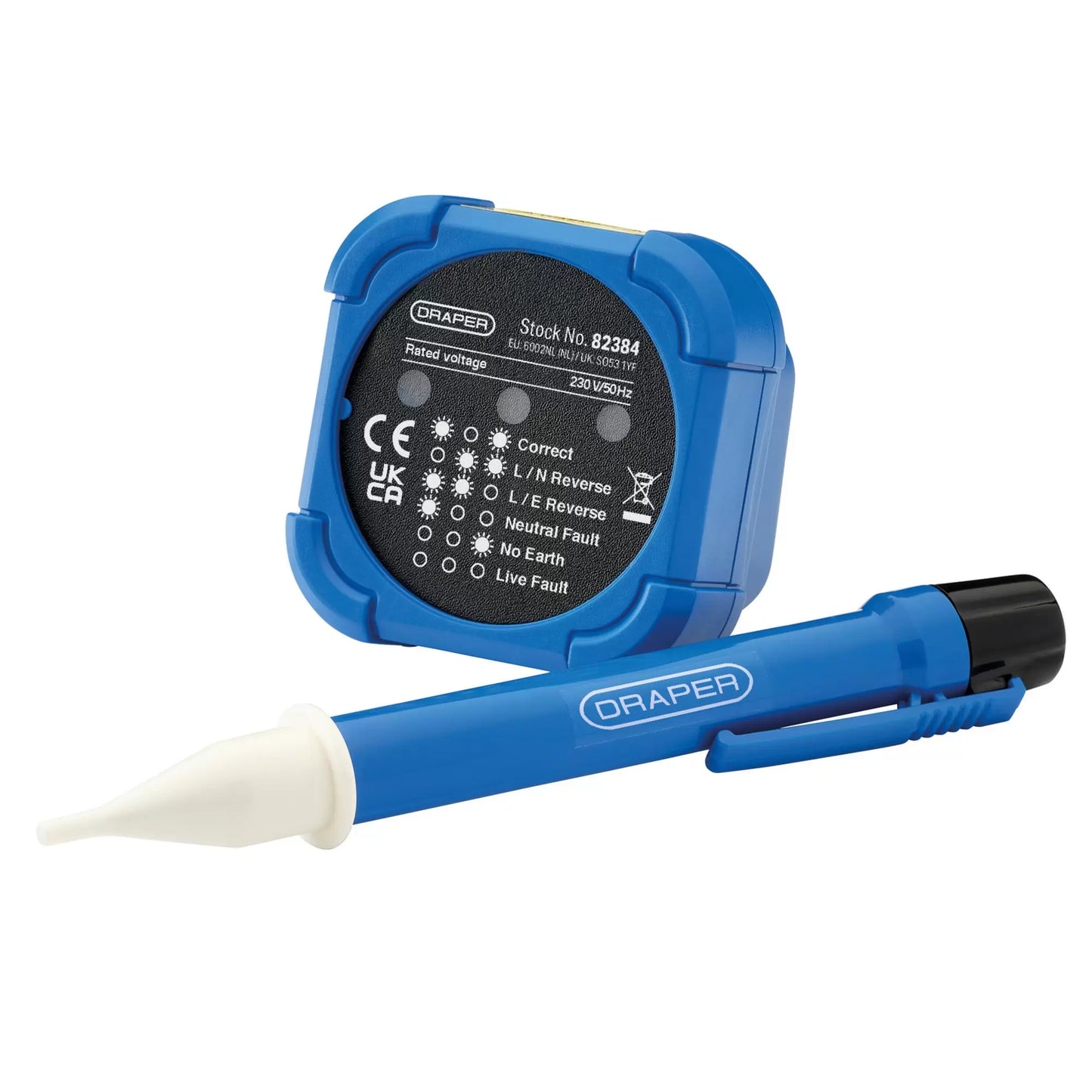 Draper Tools - 82384 - 230V Socket and Voltage Tester Set, 200-600V, 3A