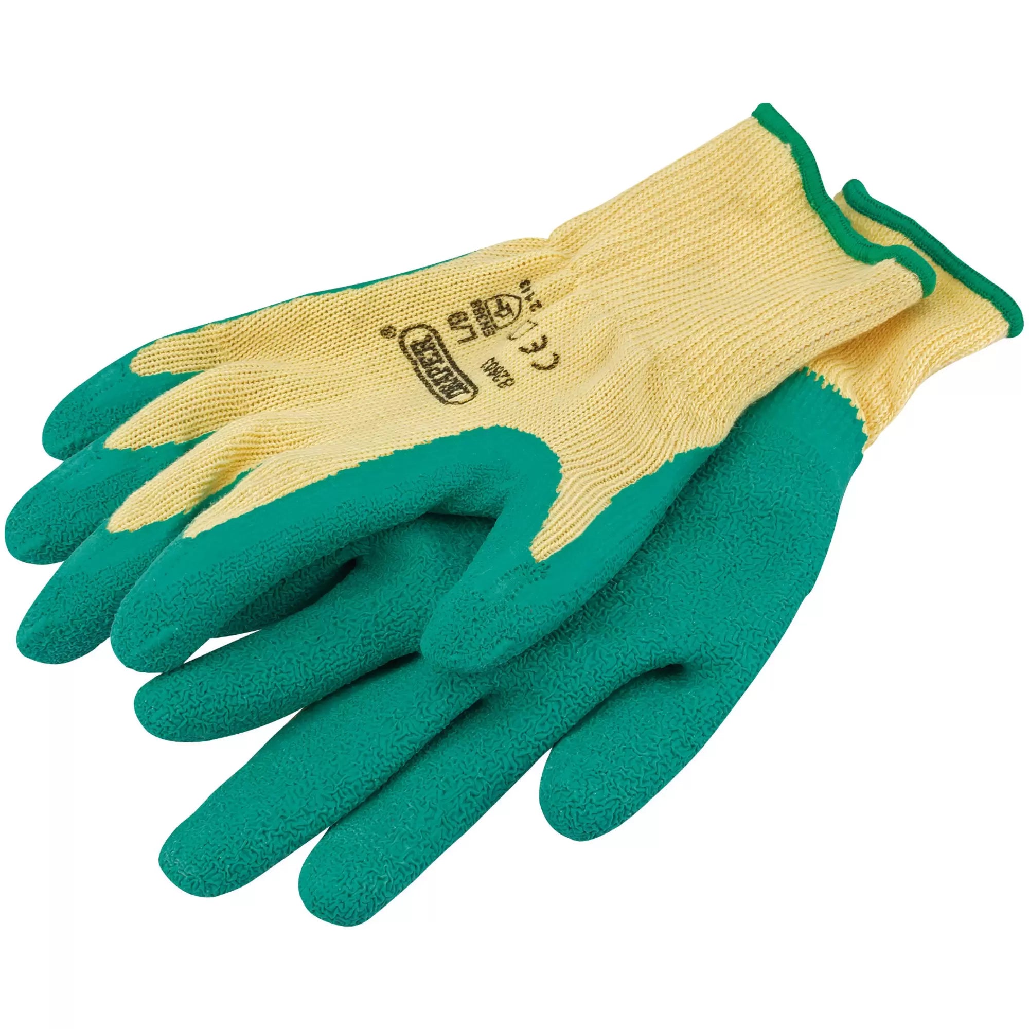 Draper Tools - 82603 - Heavy Duty Latex Coated Work Gloves, Large, Green