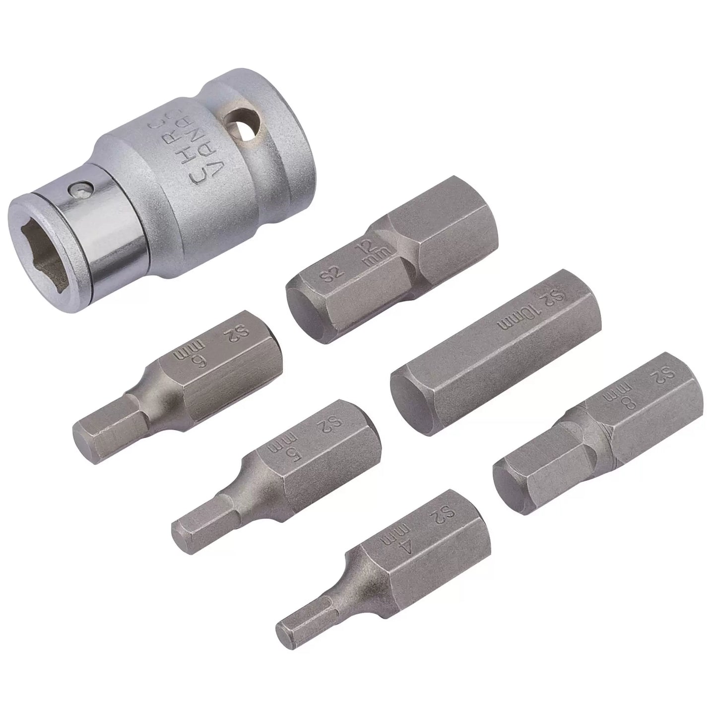 Draper Tools - 83565 - Draper Expert Metric Hexagon Bit Set, 1/2" Sq. Dr. (7 Piece)