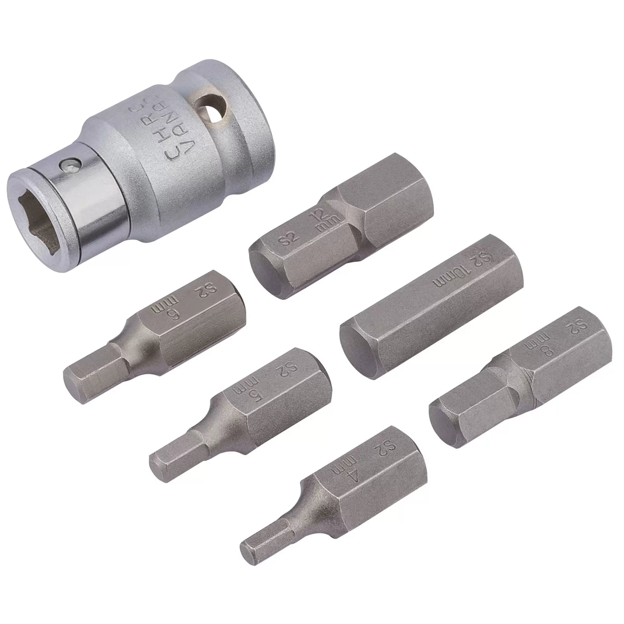 Draper Tools - 83565 - Draper Expert Metric Hexagon Bit Set, 1/2" Sq. Dr. (7 Piece)