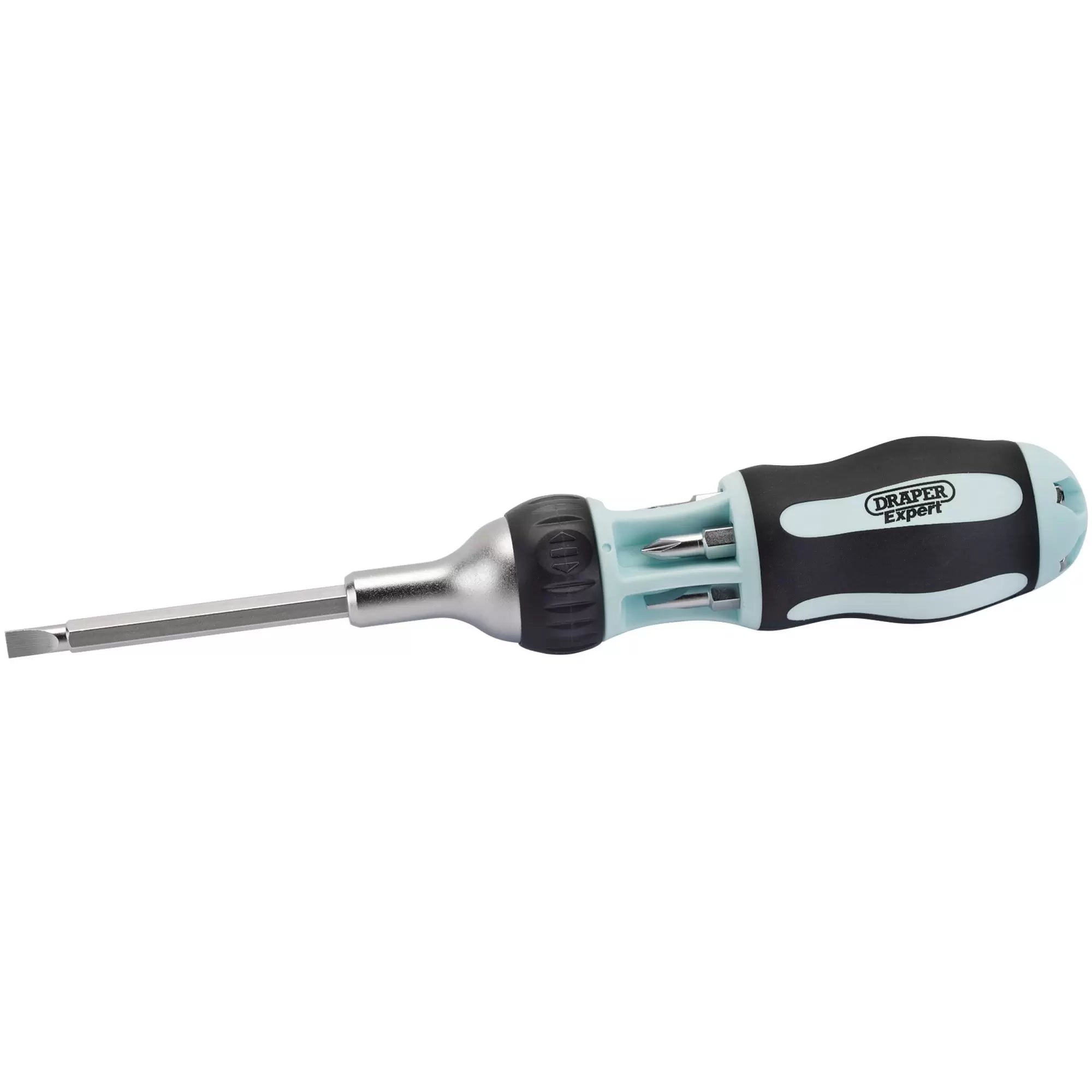 Draper Tools - 83721 - Draper Expert Soft Grip 7 in 1 Ratcheting Screwdriver and Bit Set