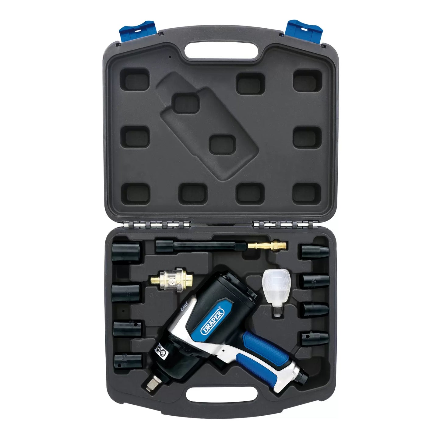 Draper Tools - 83985 - Air Impact Wrench Kit, 1/2" Sq. Dr. (14 Piece)