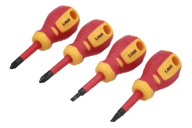 Laser - 8491 - Slim Stubby Insulated Screwdriver Set 4pc