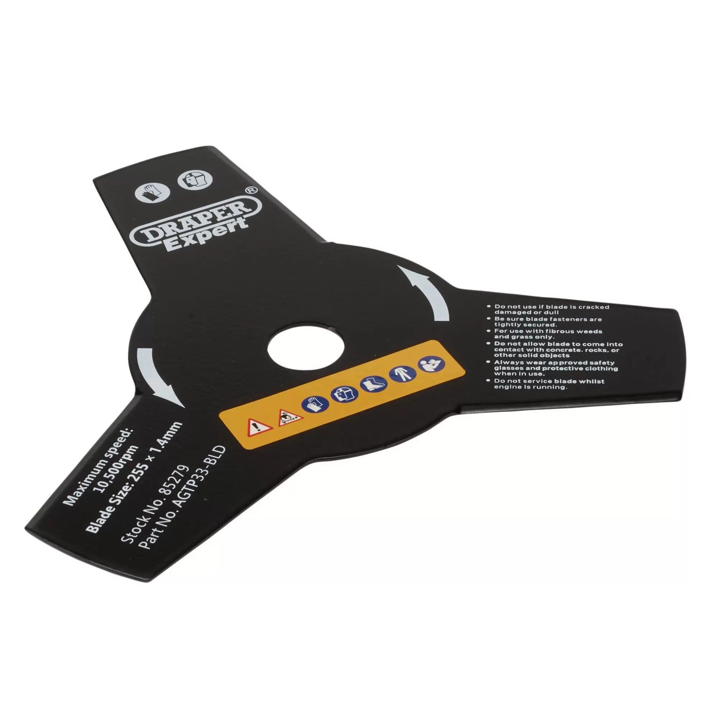 Draper Tools - 85279 - 3-Tooth Brush Cutter Blade, 255mm