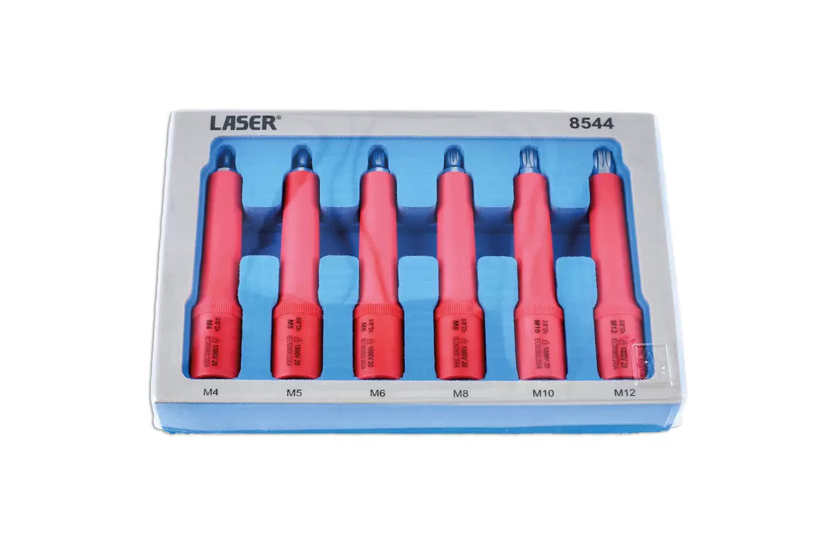 Laser - 8544 - Insulated Spline Bit Socket Set 3/8"D 6pc