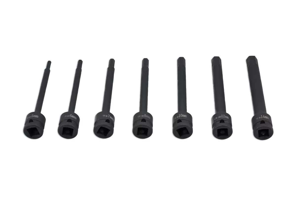 Laser - 8580 - Extra Long Impact Hex Bit Set 1/2"D 7pc