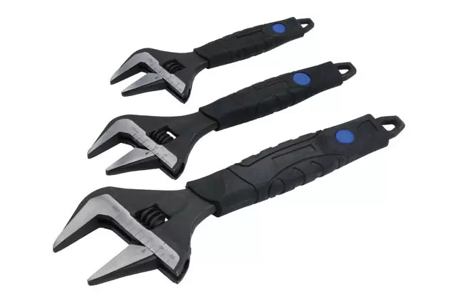 Laser - 8676 - Wide Mouth Adjustable Wrench Set 3pc