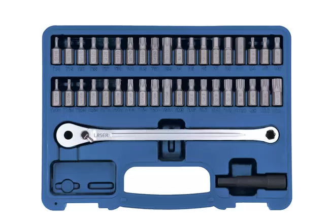 Laser - 8770 - Low Profile Ratchet & Bit Set 40pc