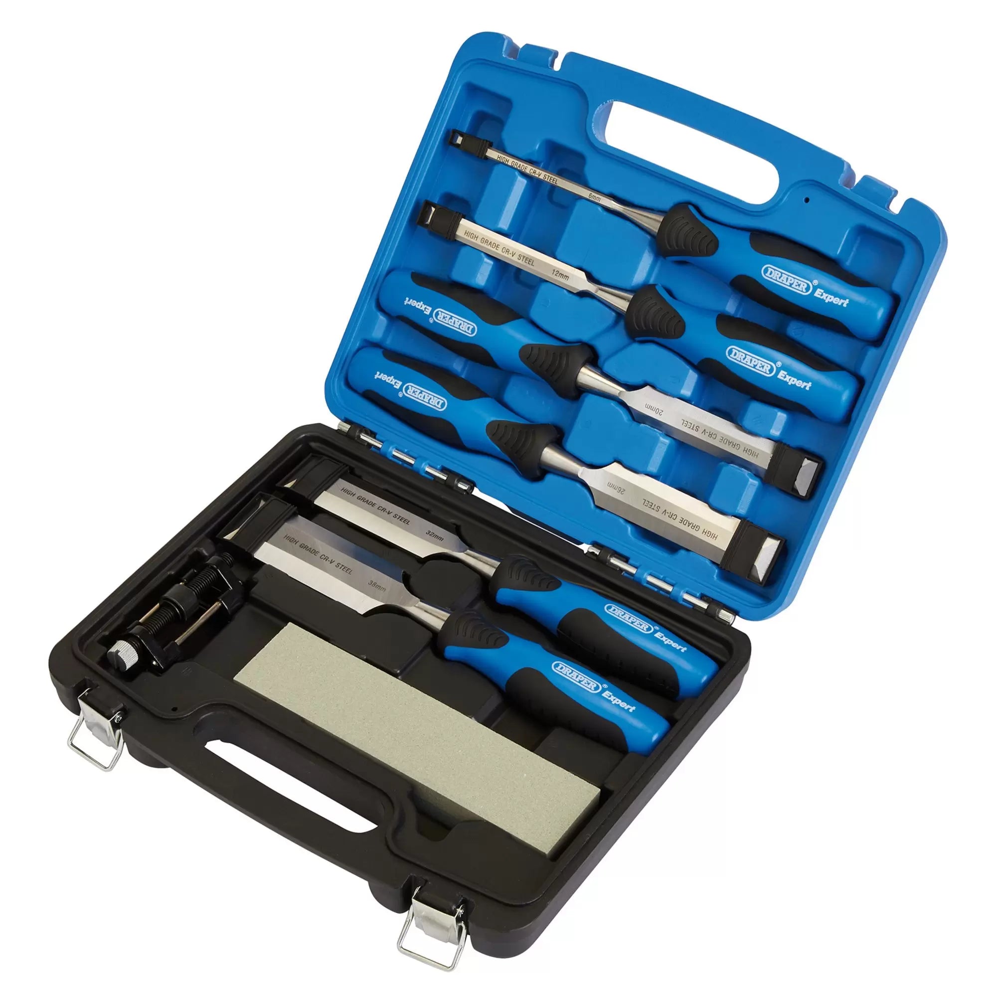 Draper Tools - 88605 - Draper Expert Soft Grip Wood Chisel Kit, 140mm (8 Piece)