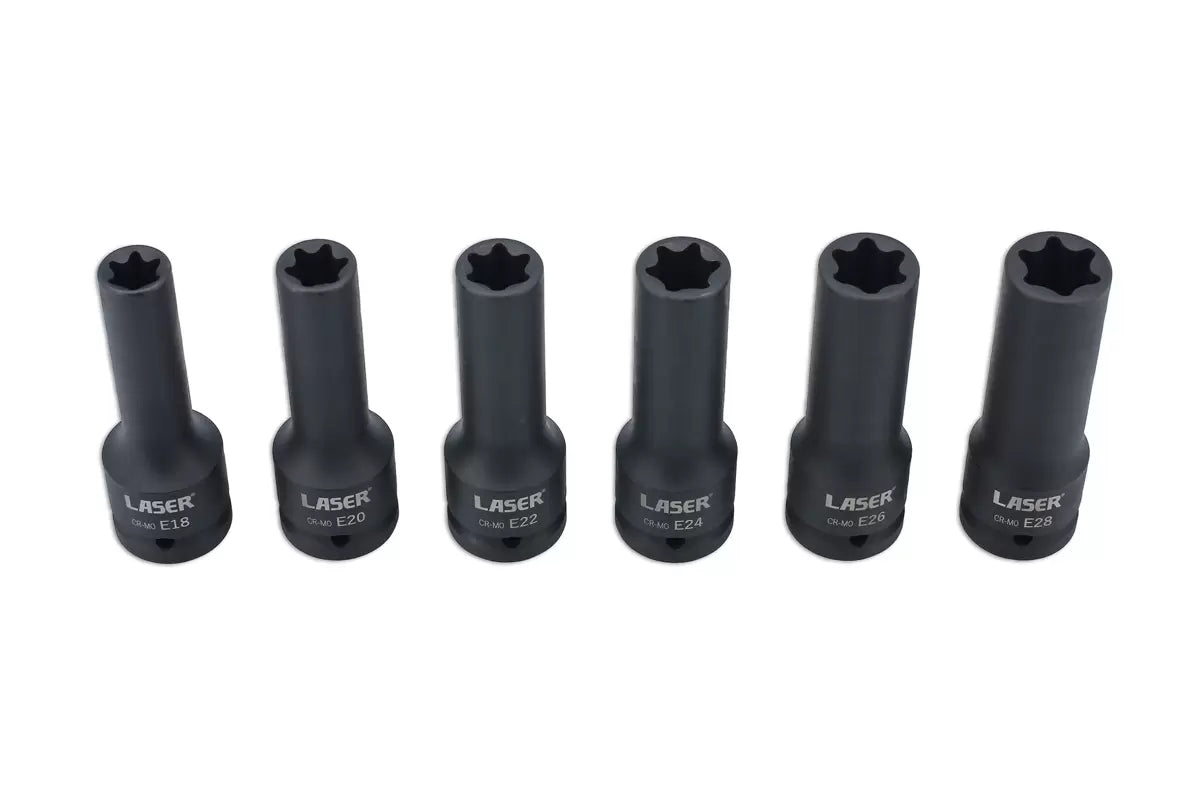 Laser - 8940 - Deep Impact E-Socket Set 3/4"D 6pc