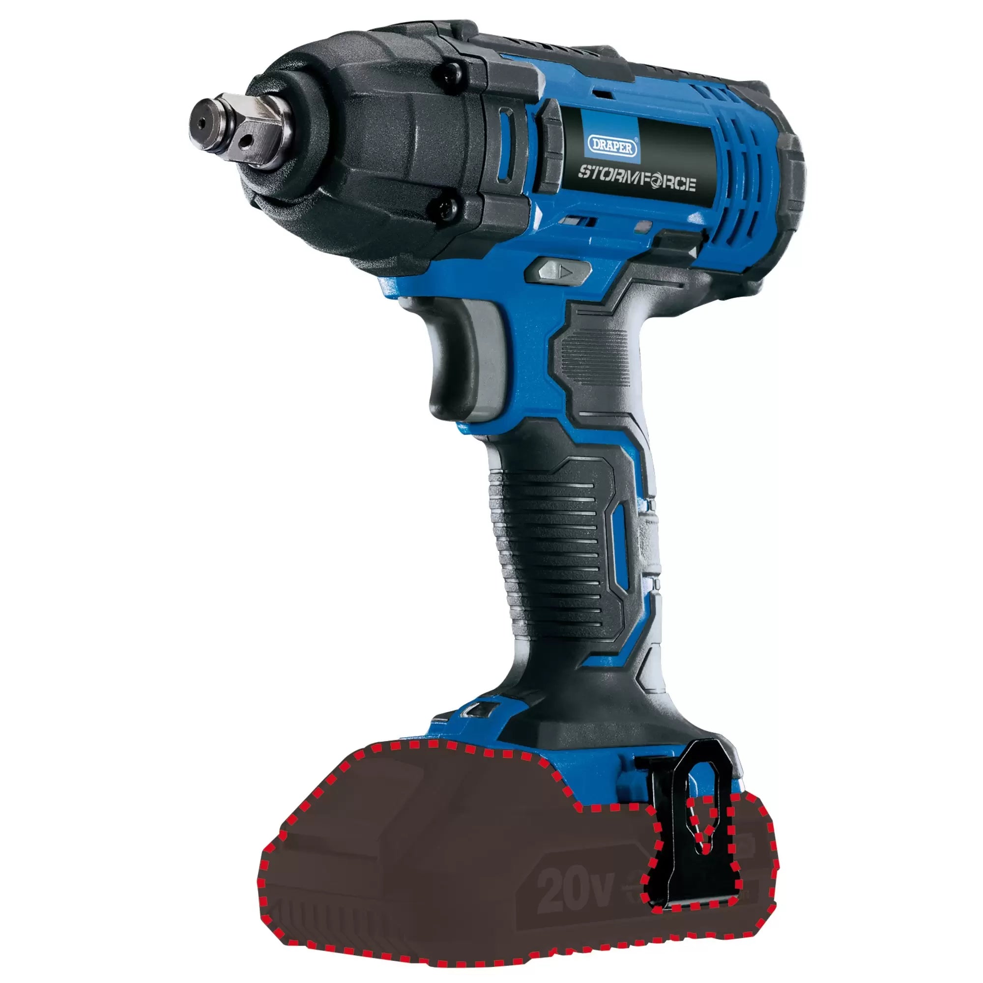 Draper Tools - 89519 - Draper Storm Force® 20V Mid-Torque Impact Wrench, 1/2" Sq. Dr., 250Nm (Sold Bare)