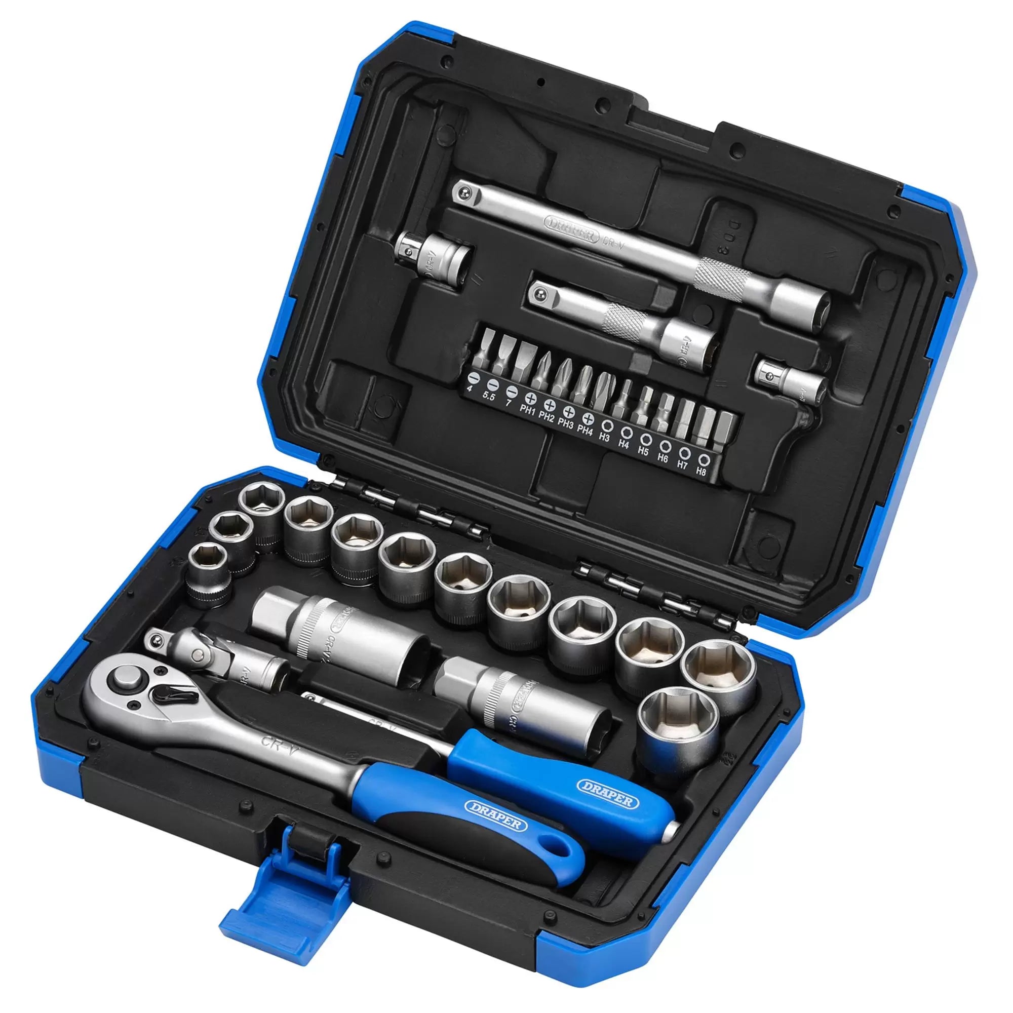 Draper Tools - 89558 - Metric Socket Set, 3/8" Sq. Dr. (34 Piece)