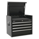 Premier Heavy-Duty Topchest 4 Drawer 660mm Black [PTB66004]