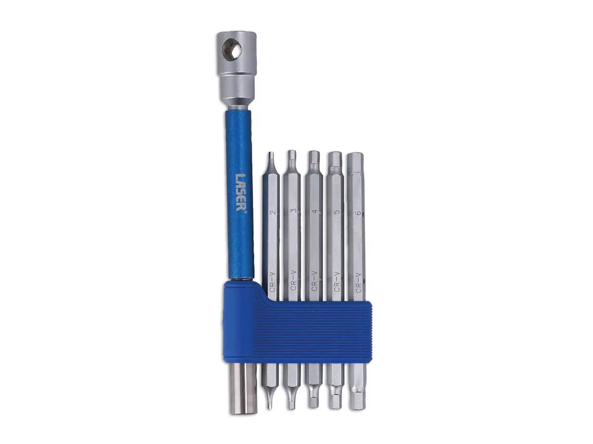 Laser - 9114 - Interchangeable 3-Way T-Handle Spinner & Hex Bit Set - 6pc