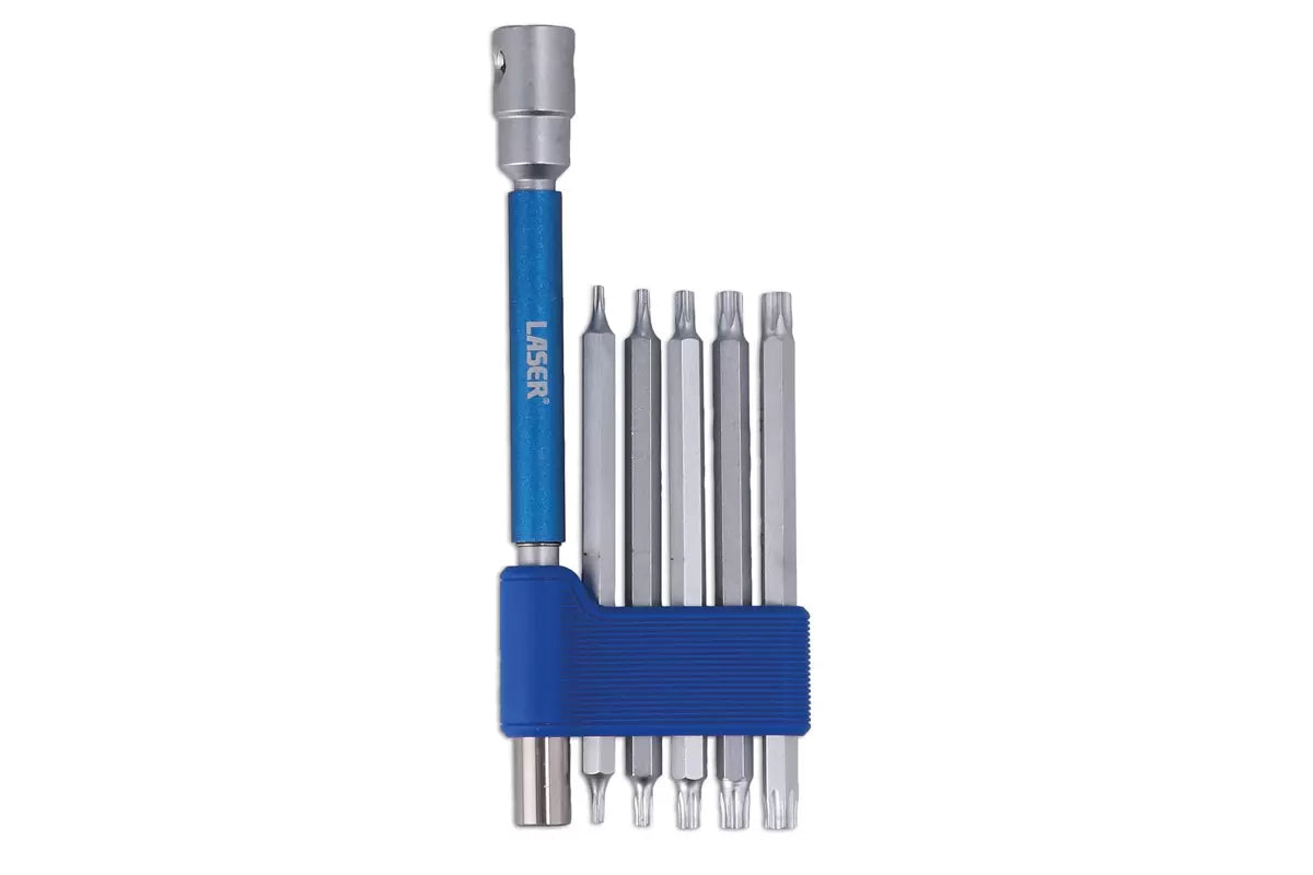 Laser - 9115 - Interchangeable 3-Way T-Handle Spinner & Star Bit Set - 6pc