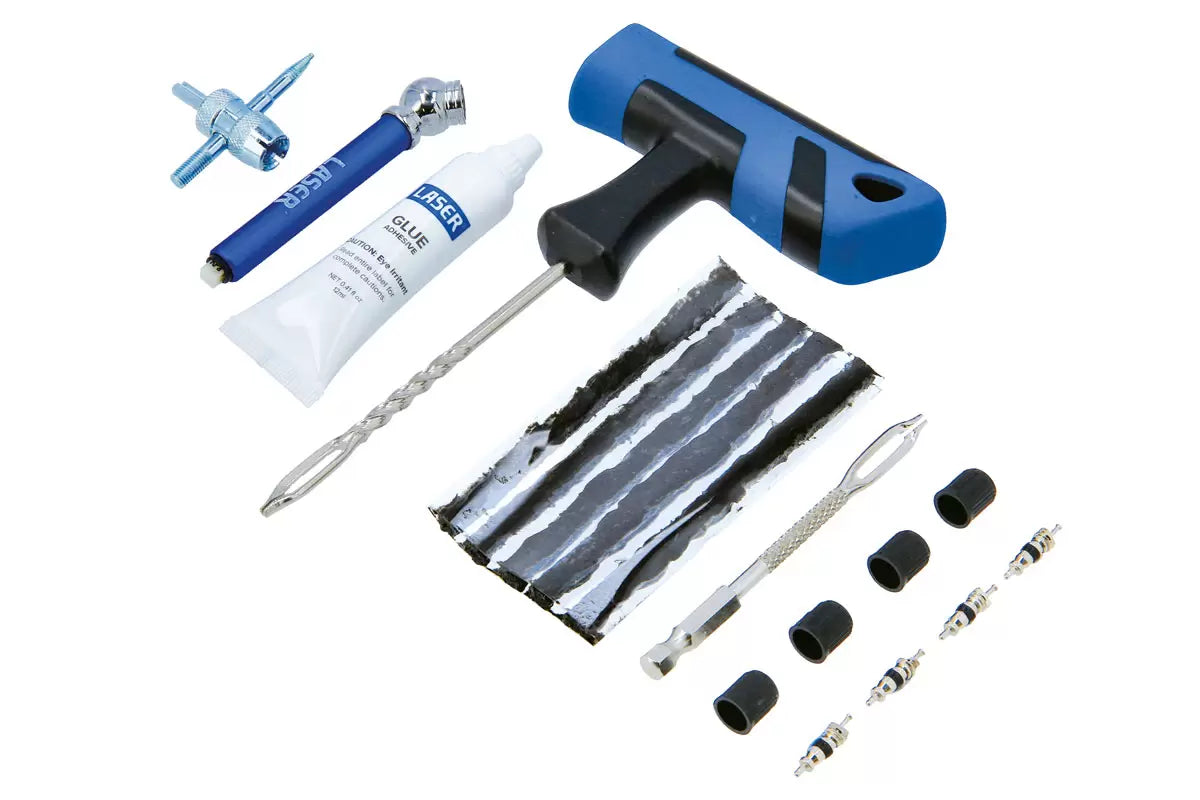 Laser - 9147 - Emergency Tyre Repair Kit with T-Handle & Drill Driver
