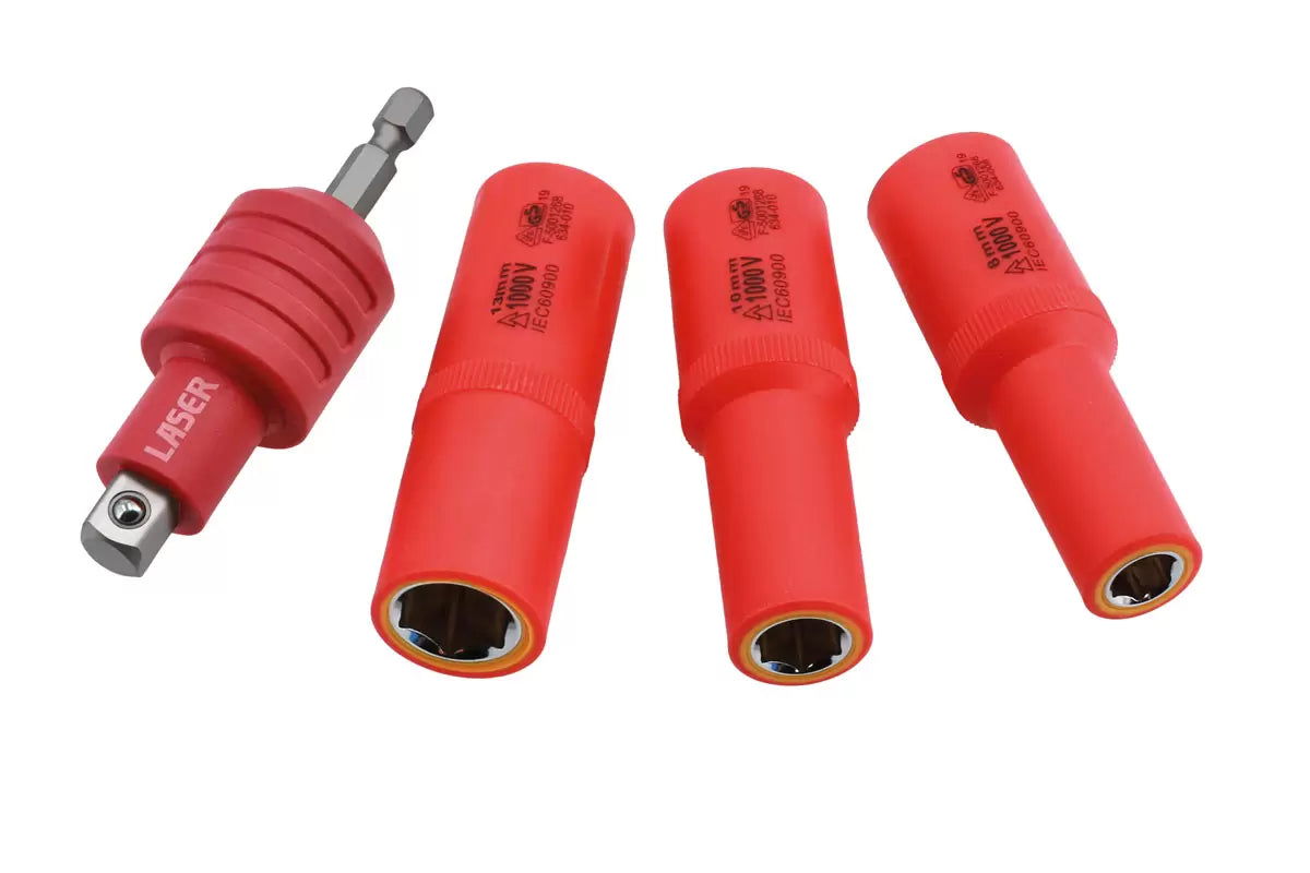 Laser - 9151 - Non-Conductive Insulated Quick Chuck Adaptor with Magnetic Sockets 4pc