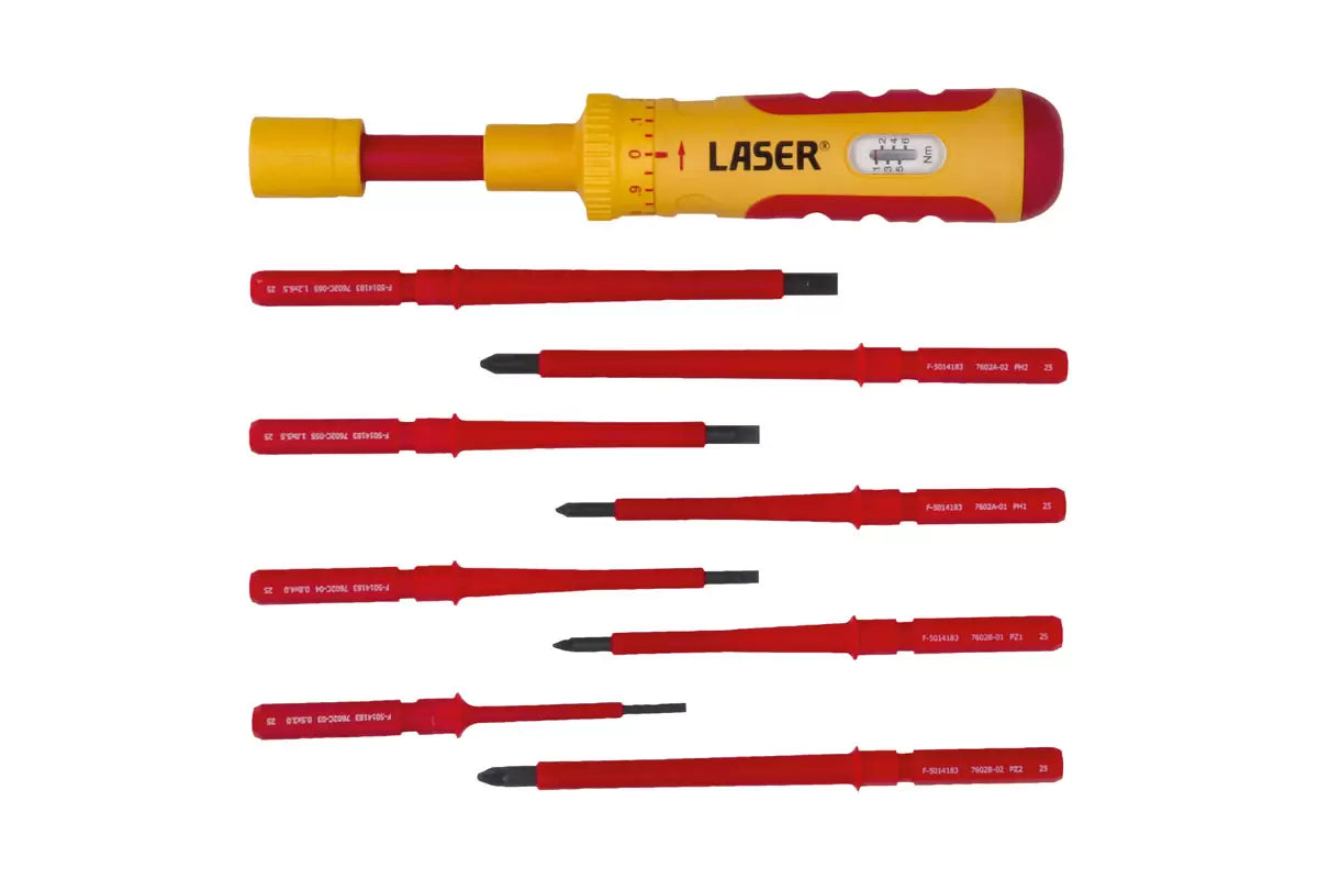 Laser - 9167 - VDE Insulated Torque Screwdriver Set 1-6Nm 9pc
