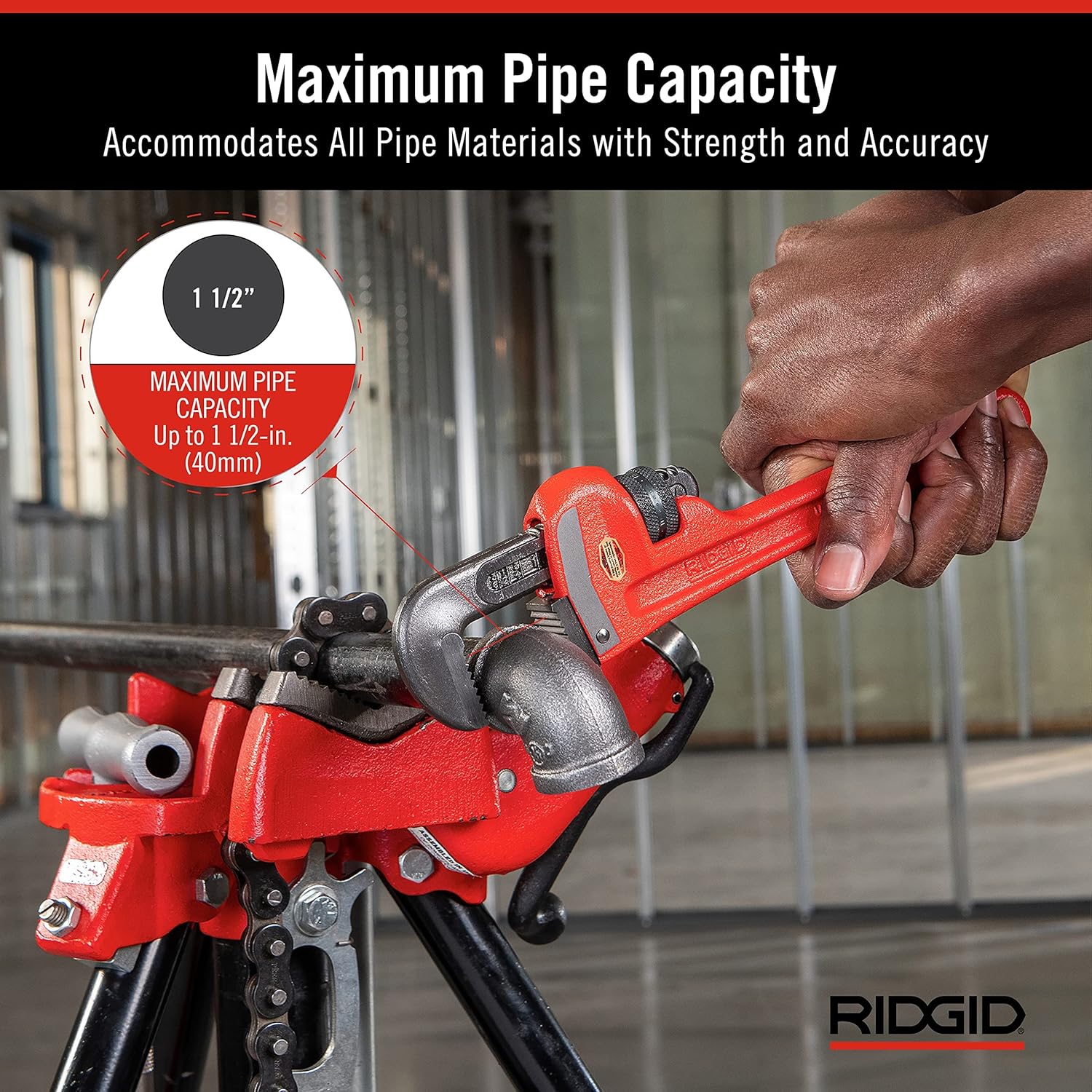 Ridgid 31010 Heavy-Duty Straight Pipe Wrench – 10 Inch (250mm)