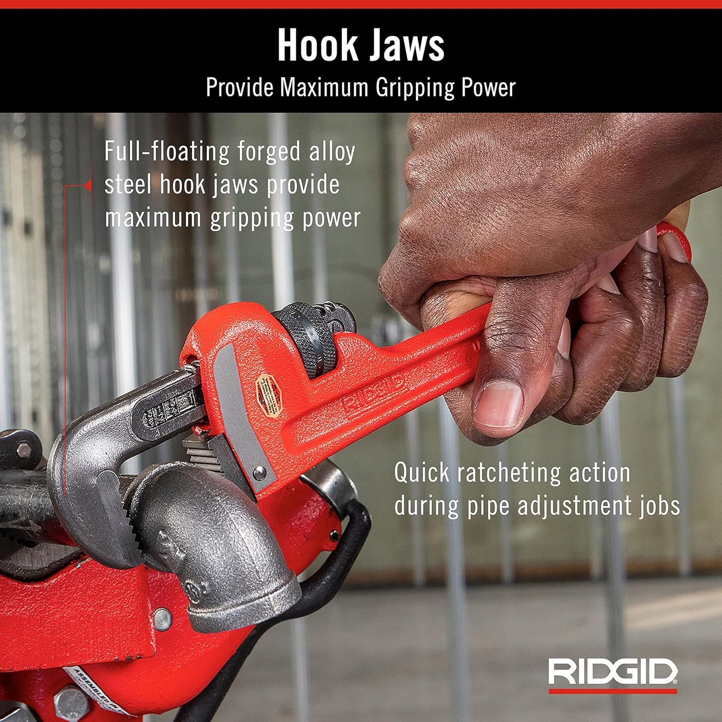 Ridgid 31010 Heavy-Duty Straight Pipe Wrench – 10 Inch (250mm)