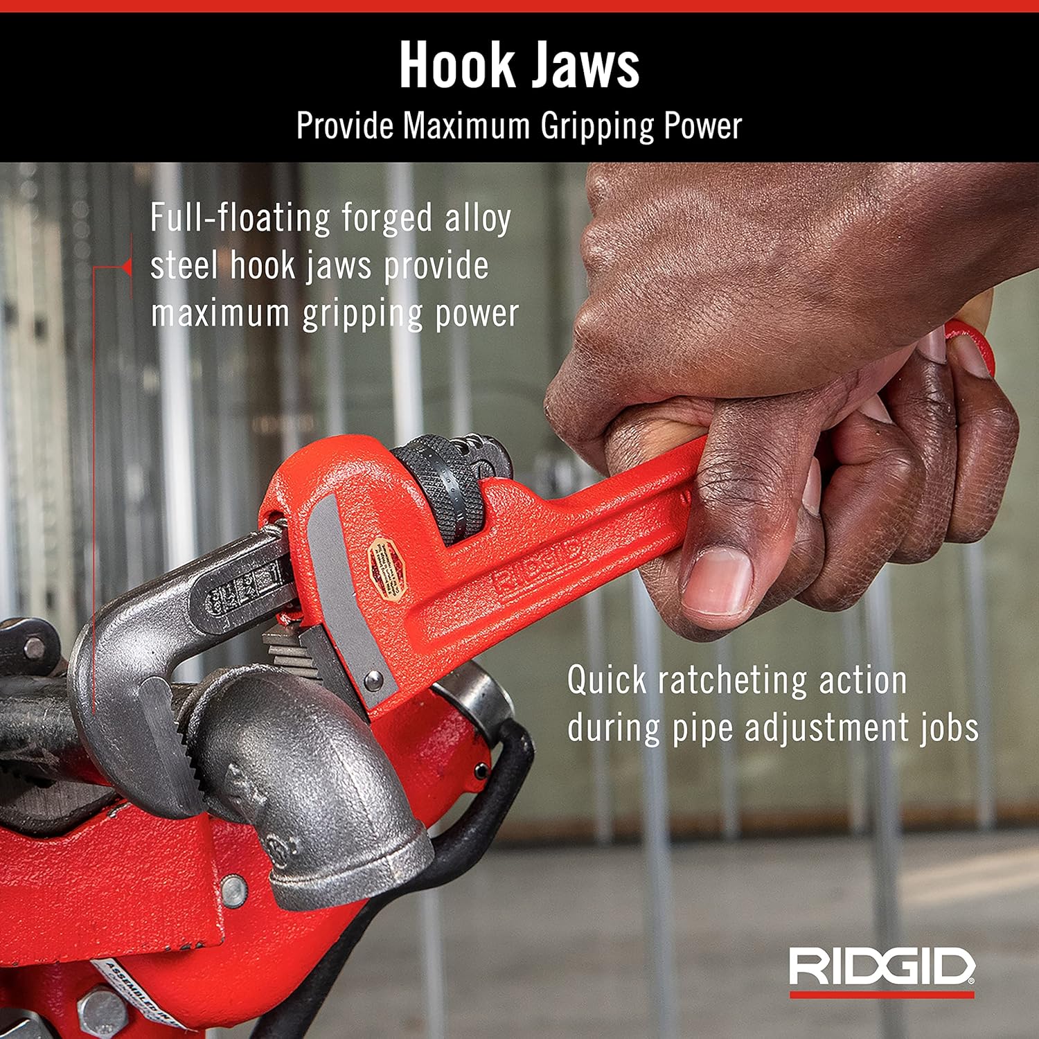 Ridgid 31010 Heavy-Duty Straight Pipe Wrench – 10 Inch (250mm)