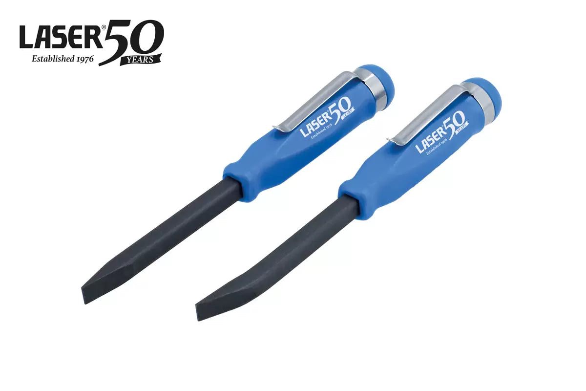 Laser -9201 - Mini Pry Bar Set with Go Thru Handles & Pocket Clips - 2pc - 50th Anniversary