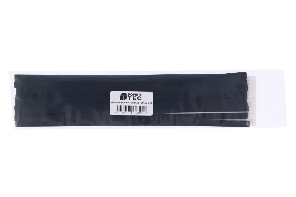 Power-TEC - 92650 - Extra Thin PP Flat Black Strips 11mm 20pc