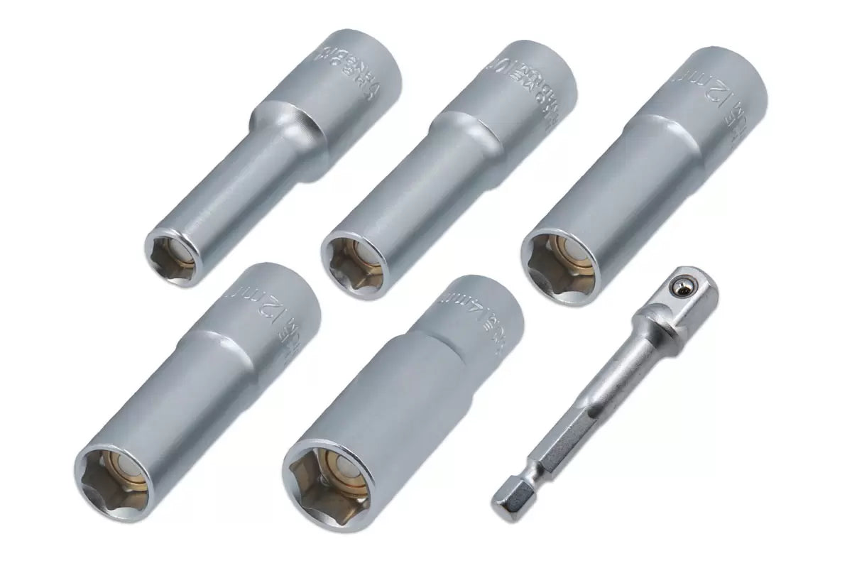 Laser - 9267 - Deep Magnetic Sockets Set with Power Bit Adaptor 3/8"D 6pc