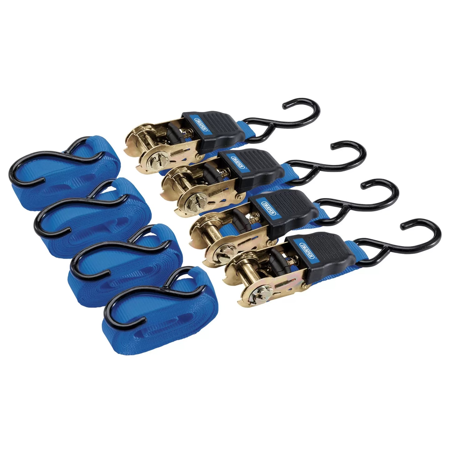 Draper Tools - 92771 - Ratchet Tie Down Straps, 4.5m x 25mm, 225kg (4 Piece)
