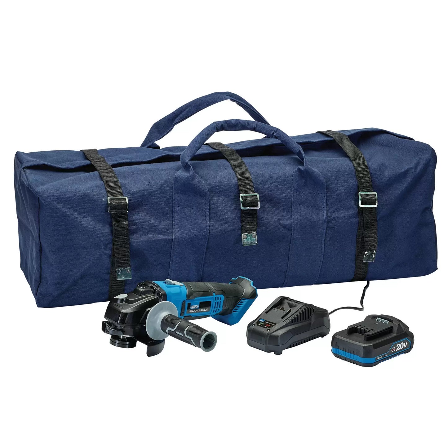 Draper Tools - 93668 - Draper Storm Force® 20V Cordless Angle Grinder Kit, 115mm