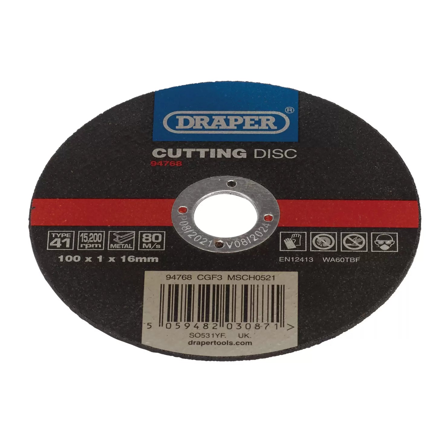 Draper Tools - 94768 - Metal Cutting Disc, 100 x 1 x 16mm