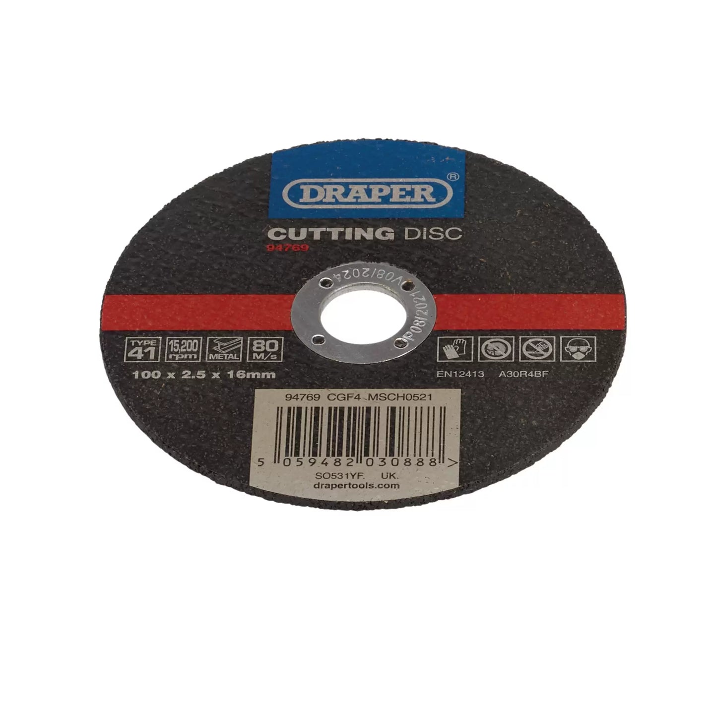 Draper Tools - 94769 - Metal Cutting Disc, 100 x 2.5 x 16mm