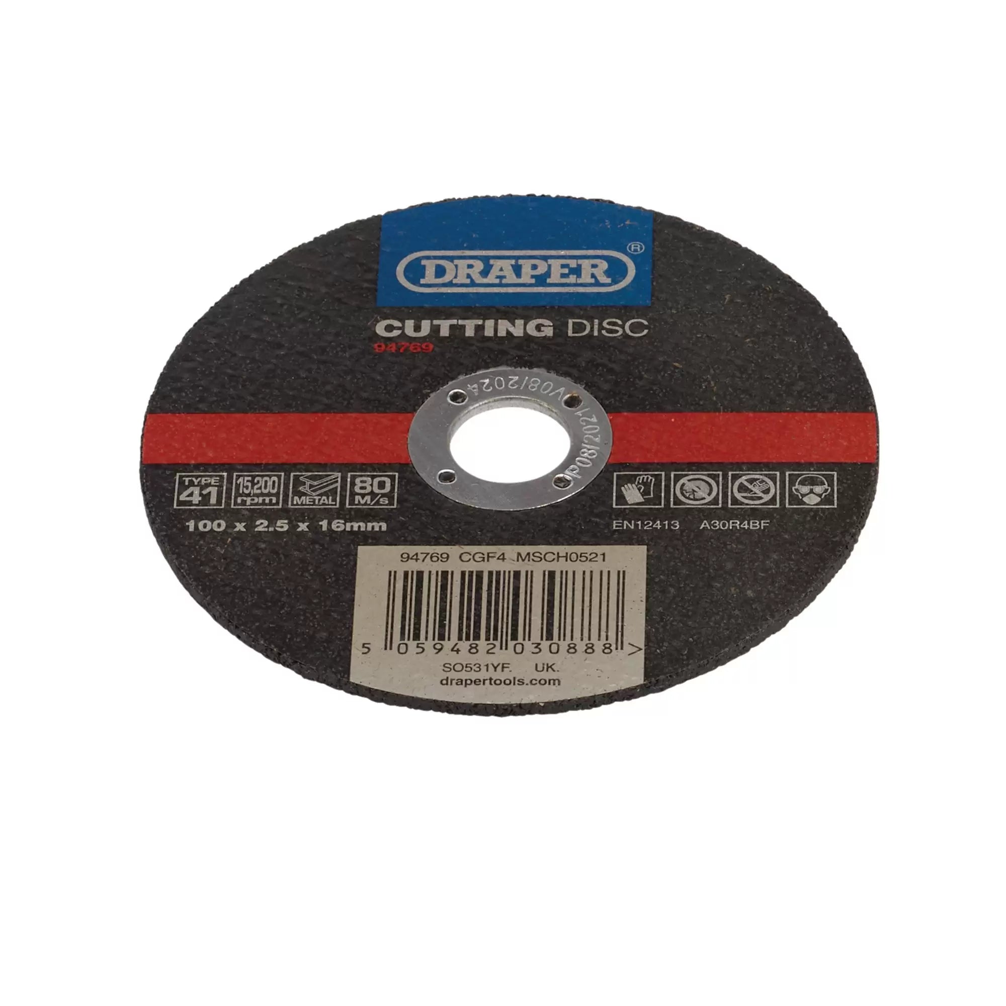 Draper Tools - 94769 - Metal Cutting Disc, 100 x 2.5 x 16mm