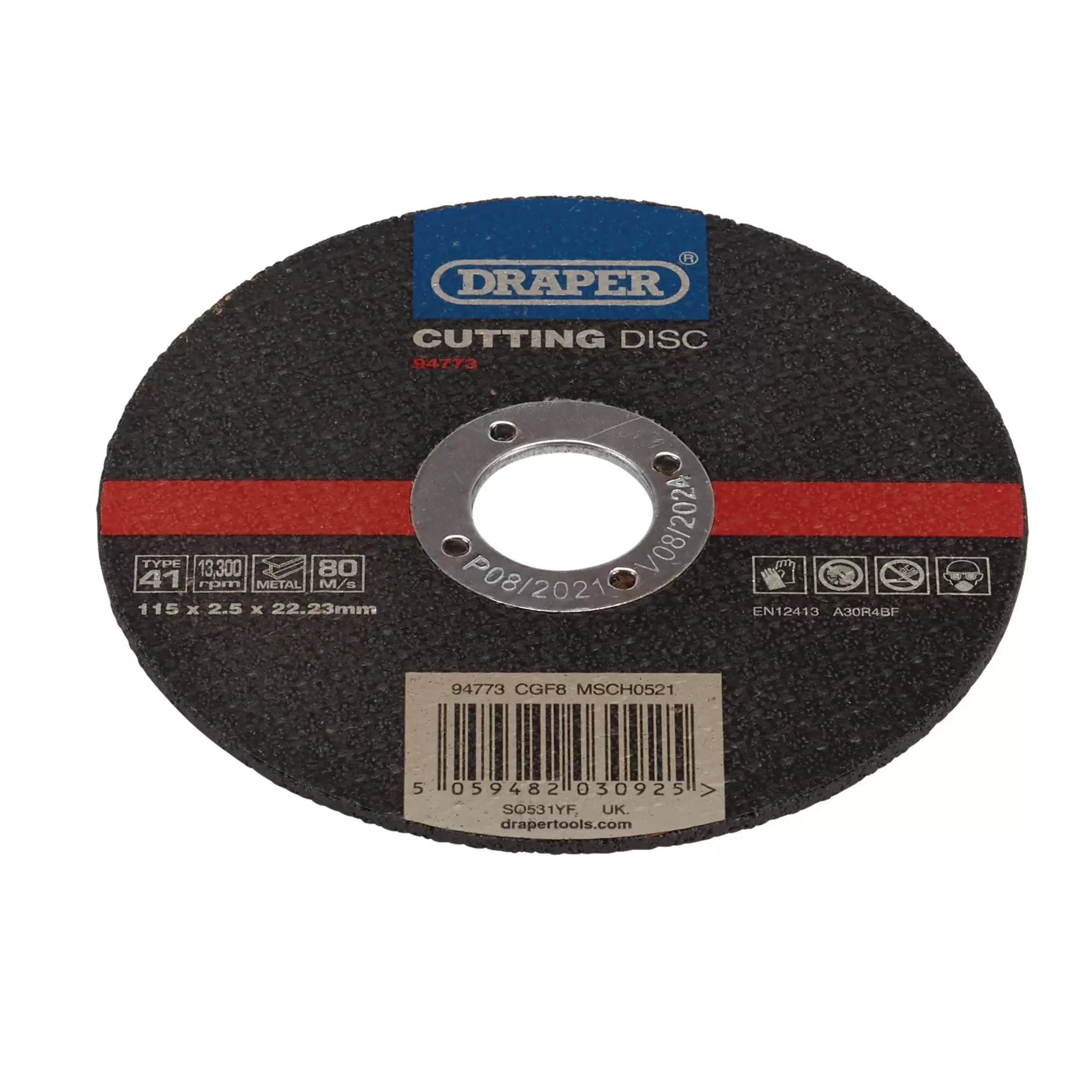 Draper Tools - 94773 - Metal Cutting Disc, 115 x 2.5 x 22.23mm