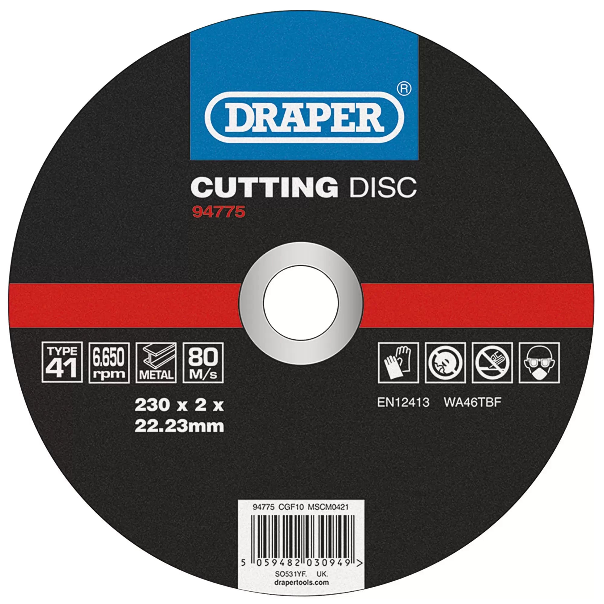 Draper Tools - 94775 - Metal Cutting Disc, 230 x 2 x 22.23mm